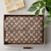 Papier Mousseline Chiens et fleurs Brown (Cadeau)