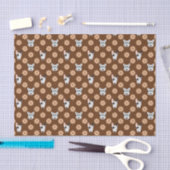 Papier Mousseline Chiens et fleurs Brown (Artisanat)