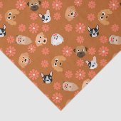 Papier Mousseline Chiens et fleurs rouille (Détail)