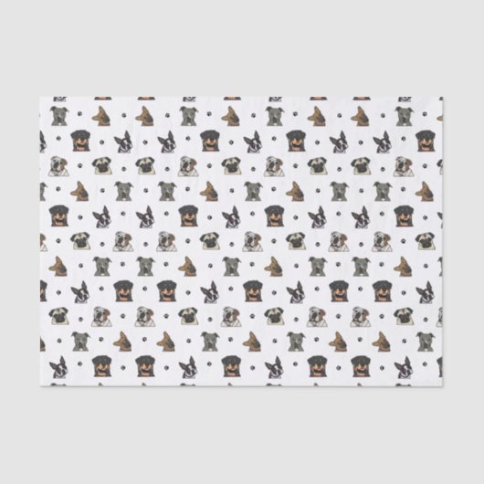 Papier Mousseline Chiens et pattes (Recto)