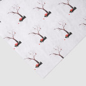 Papier Mousseline Chiens et Robin de Scottie en hiver saisonnier (Détail)