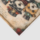 Papier Mousseline Chiens mignons de Noël Steampunk Vibe BK9 Découpag (Détail)
