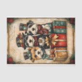 Papier Mousseline Chiens mignons de Noël Steampunk Vibe BK9 Découpag (Recto)