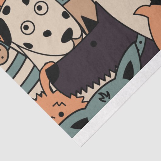 Papier Mousseline Chiens mignons Motif #01 (Détail)