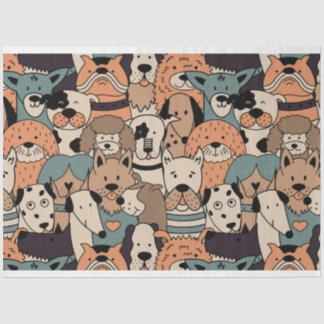 Papier Mousseline Chiens mignons Motif #01