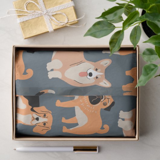 Papier Mousseline Chiens mignons Motif #02 (Cadeau)