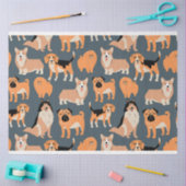 Papier Mousseline Chiens mignons Motif #02 (Artisanat)