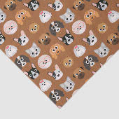 Papier Mousseline Chiens mignons sur le brun (Détail)