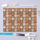 Papier Mousseline Chiens mignons sur le brun (Artisanat)