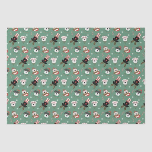 Papier Mousseline Chiens Schnauzer de Noël (Recto)