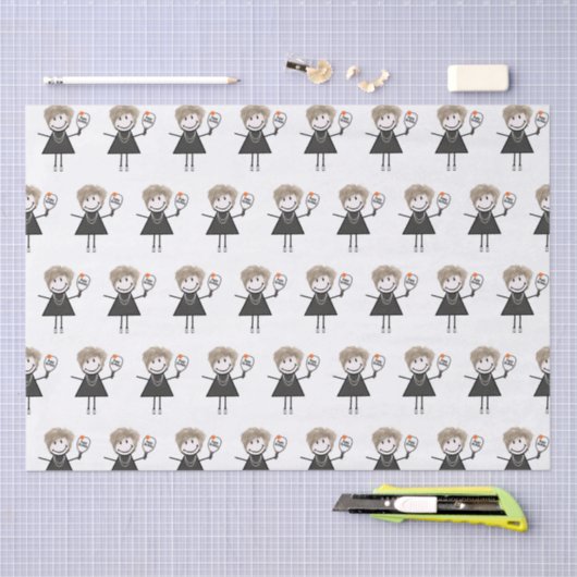 Papier Mousseline Chiffre à bascule fille (Artisanat)