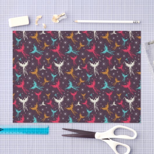 Papier Mousseline Chiffre motif d'oiseaux de Phoenix (Artisanat)