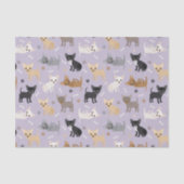 Papier Mousseline Chihuahua Bones and Paws Purple (Recto)