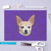 Papier Mousseline Chihuahua Chien mauve Arrière - plan Yellow Stars (Artisanat)