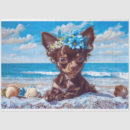 Papier Mousseline Chihuahua Chig Découpage (Recto)