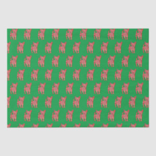 Papier Mousseline Chihuahua joli chien de Noël Silhouette Vert