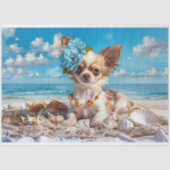 Papier Mousseline Chihuahua Puppy Beach Chic Decoupage (Recto)