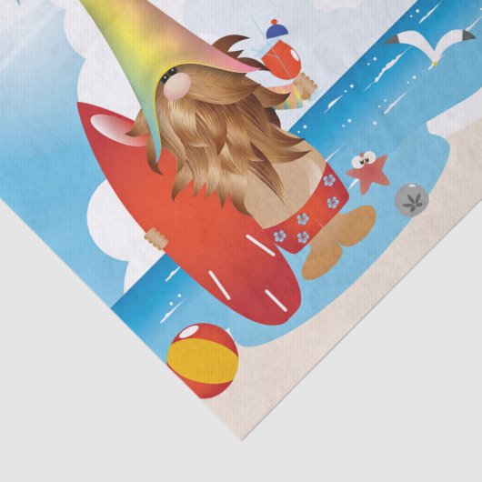 Papier Mousseline Chill Surfer Gnome Dude  (Détail)