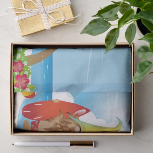 Papier Mousseline Chill Surfer Gnome Dude  (Cadeau)