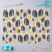 Papier Mousseline Chimpanzé singe et Motif bananier (Artisanat)