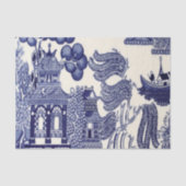 Papier Mousseline Chine bleu et blanc Découpage (Recto)