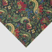 Papier Mousseline Chine vintage Découpage rouge jaune vert (Détail)