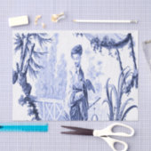 Papier Mousseline Chinois bleu et blanc (Artisanat)