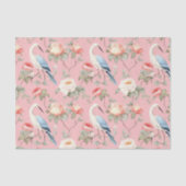 Papier Mousseline Chinoiserie Aiguille Florale Rose (Recto)