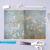 Papier Mousseline Chinoiserie Ancien Panneaux Bleus & Cherry Trees (Artisanat)