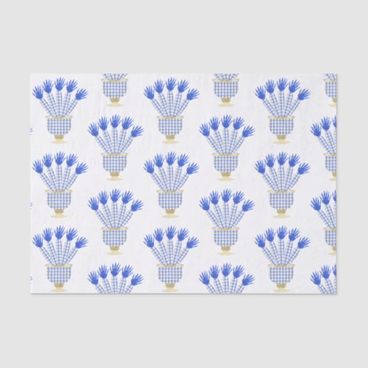 Papier Mousseline Chinoiserie Aquarelle Chic Carottes Vase (Recto)