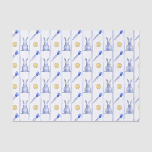 Papier Mousseline Chinoiserie Aquarelle Chic Rabbit Motif (Recto)