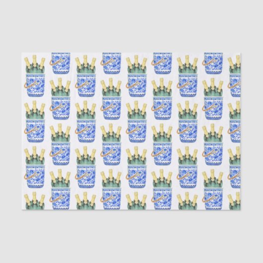 Papier Mousseline Chinoiserie Aquarelle Sac à vin (Recto)