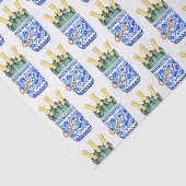 Papier Mousseline Chinoiserie Aquarelle Sac à vin (Détail)