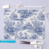 Papier Mousseline Chinoiserie Asiatique Paysage Peinture Découpage (Artisanat)