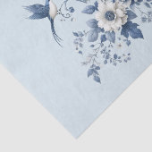 Papier Mousseline Chinoiserie Bird et Floral Blue (Détail)