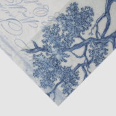 Papier Mousseline Chinoiserie Bleu Blanc Fleur Jar Script Ephemera (Détail)