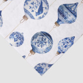 Papier Mousseline Chinoiserie Bleu et Blanc ornements de Noël (Détail)
