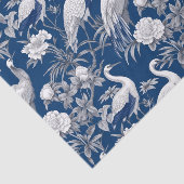Papier Mousseline Chinoiserie Blue White Birds Peinture Découpage (Détail)