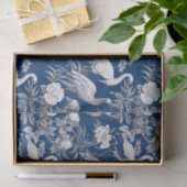 Papier Mousseline Chinoiserie Blue White Birds Peinture Découpage (Cadeau)