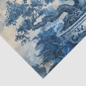 Papier Mousseline Chinoiserie Design en porcelaine bleue et blanche (Détail)