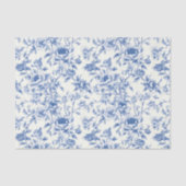 Papier Mousseline Chinoiserie Fleurs Bleues (Recto)
