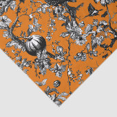 Papier Mousseline Chinoiserie Halloween Crow &Jack-O-Lantern Motif (Détail)