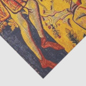 Papier Mousseline Chinoiserie italienne médiévale Découpage bleu rou (Détail)