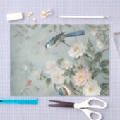 Papier Mousseline Chinoiserie Light Blue Nature (Artisanat)