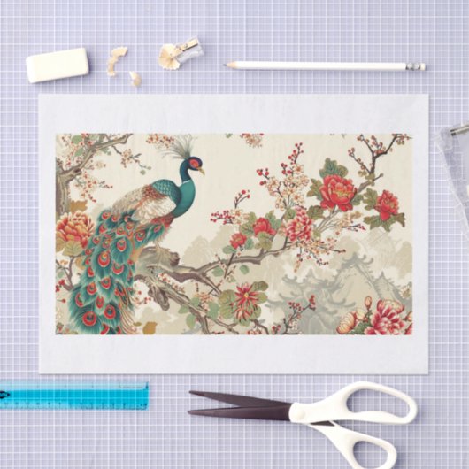 Papier Mousseline Chinoiserie Motif7 (Artisanat)