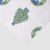Papier Mousseline Chinoiserie Noël bleu et blanc (Détail)