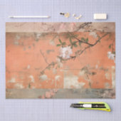 Papier Mousseline Chinoiserie Orange Sherbet Collage (Artisanat)