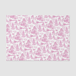 Papier Mousseline Chinoiserie Pink Willow Decoupage papier de tissus