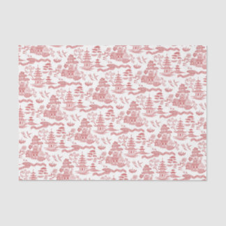 Papier Mousseline Chinoiserie Red Willow Decoupage papier de tissus