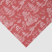 Papier Mousseline Chinoiserie Red Willow Reverse Decoupage (Détail)